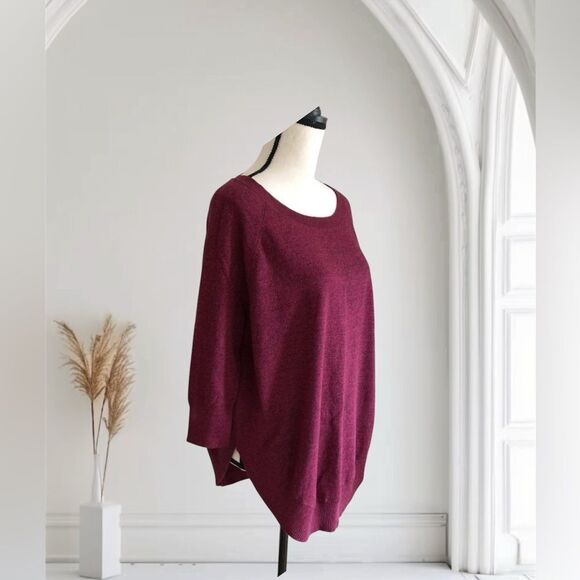 Express 3/4 Sleeve Burgundy Sweater - Picture 1 of 16